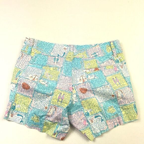 Lilly Pulitzer Womens Cotton Zodiac Callahan Shorts Colorful Print Chino Size 00 - Picture 9 of 10